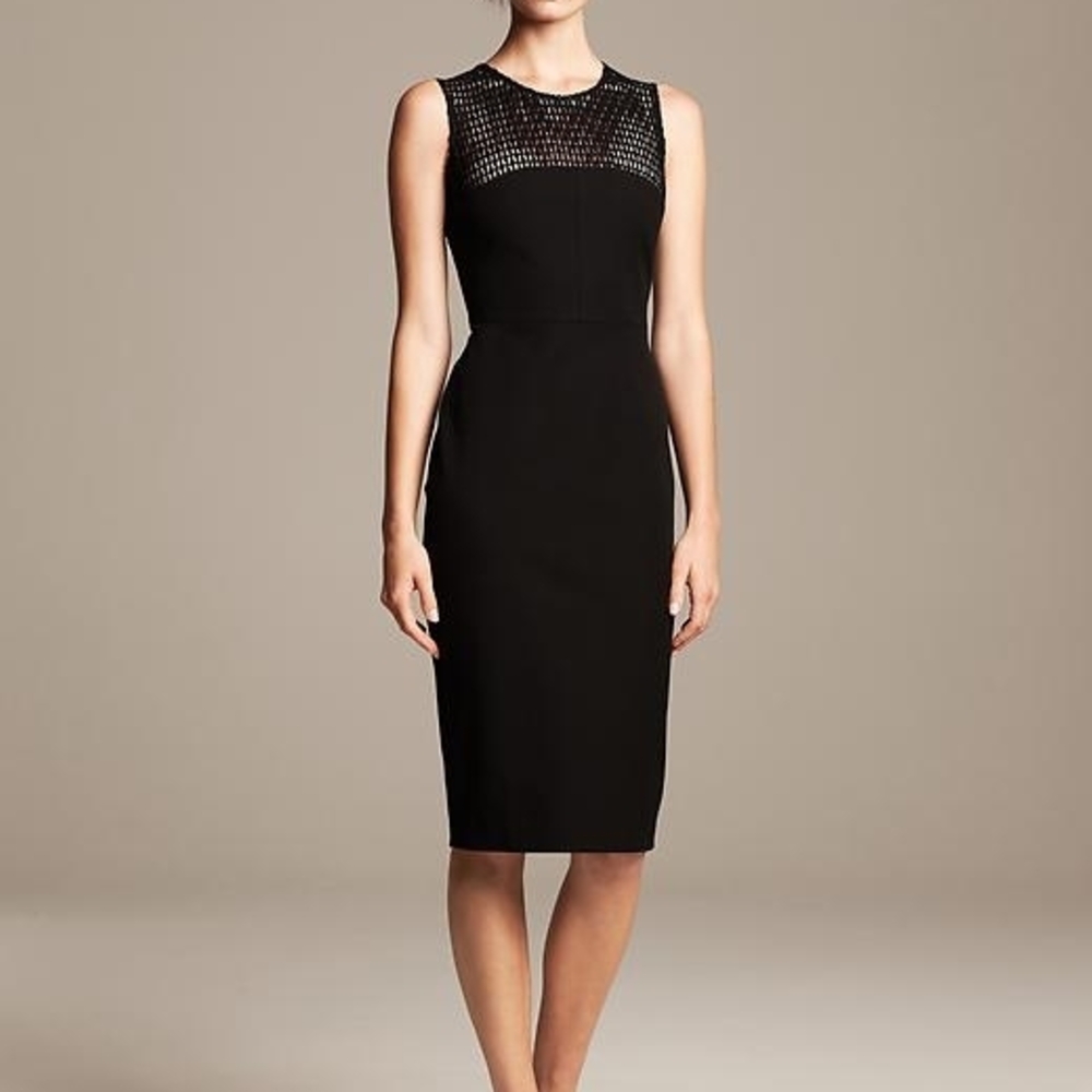 ROLAND MOURET x BANANA REPUBLIC - NWT Limited Edition Black Midi Dress - Size 0P